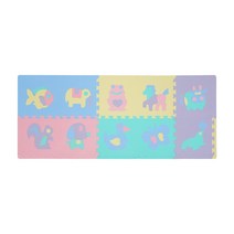 소리안나매트 1.2cm 무독성 파스텔 퍼즐매트 10장+마감재 15개, 12T_동물10장