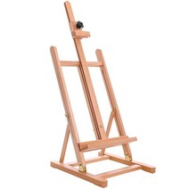 U.S. Art Supply 미디엄 테이블 탑 나무 H 프레임 스튜디오 이젤 - 아티스트 조절 가능한 너도밤나무 페인팅 및 디스플레이 이젤 최대 68.6cm(27인치) 캔버스 보