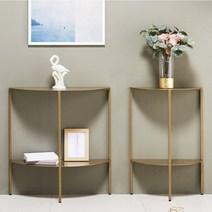 화분진열 홈카페 반달 스텐선반 거실 카페 샵 테이블, 블랙