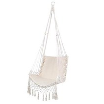 그네의자 야외 흔들 정원 해먹 의자 Macrame 스윙 매달려 코튼 로프 실내, 02 White