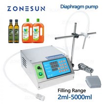 액상 충진기 액체 충전기 ZONESUN-액체 충전 기계 반자동 다이어프램 펌프 음료 병 주스 간장 콩 우유 포, 01 single nozzle_01 미국