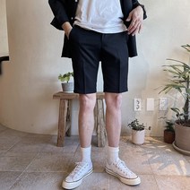 남자 데일리 히든밴딩 핀턱 링클프리 슬랙스 반바지