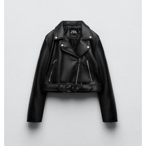 ZARA 크롭 가죽 자켓 레더 블랙 자라