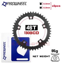 로드 MTB 자전거 크랭크 체인 휠 Prowheel 자전거 170mm Crankset 130BCD 46T 56T Chainring 접이식 자전거 Crankarm 경량 용 단일 플레이트, 01 46T