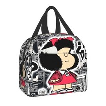 Mafalda 점심 가방 아이 여성 절연 휴대용 방수 피크닉 Coole 아침 식사 학교 재사용 식품 도시락 상자, 11