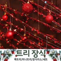 (주)파티해 크리스마스 벽트리 미니트리 장식리스 - 인테리어, A01_와이어별가랜드7m-레드