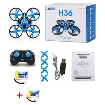 무선드론 JJRC-H36 RC 마이크로 쿼드콥터 미니 드론 헤드리스 모드가 있는 6 축 원 키 리턴 헬리콥터 Vs, 02 H36 Blue 2bat