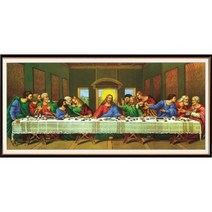 미트ZAZA 최후의 만찬 보석십자수 DIY 종교 비즈 큐빅 선물용 취미, 1개, 150x60cm