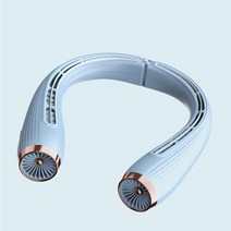 냉난방 캠핑 이동식 에어컨 캐리어 작은방 사무실 책상선풍기 매달린 목 에어컨 선풍기 USB 충전 휴대용, 03 Light blue