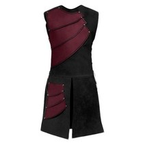 일본갑옷 남성 중세 궁수 Larp 기사 의상 검은 전사 갑옷 복장 로마 군인 기어 코트 의류, [05] 2XL, [03] as pic