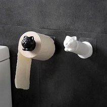 무타공 접착식 욕실 휴지걸이, 화이트