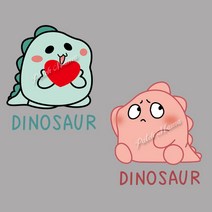 다이찌몰 다이노소어 공룡 열전사지 의류 옷 전사필름, 1개, 다이노소어 전사지 핑크