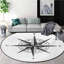 캠핑 매트 돗자리 돗자리 매트 원형 양탄자 거실 빈티지 세계 테마 카펫의휴대용 야외, 직경 150cm, 4