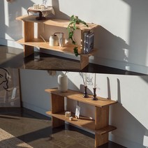 피토니아 라스텐 고무나무 원목 적층형 디스플레이 선반(200), 월넛