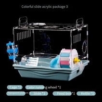 햄스터 앵무새 용품 집 케이지 슬라이드 더블 데크 아크릴 투명 애완동물 기니피그 작은 동물에 적합 먹이 상자 용품351331, 21