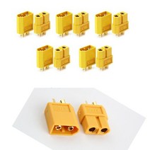 전기자전거교체용품 XT60 Battery Connector Male Female whole Set Gold Plated Plug for RC Parts, [01] 1 pair male female