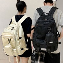 포켓 메쉬 포인트 남성 여성 캐주얼 백팩 큰가방