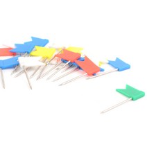 [FreeManner] 깃발모양압정 고정핀 랜덤컬러 코르크꽂이 메모꽂이 파티션핀 사무용압핀, 25~30P
