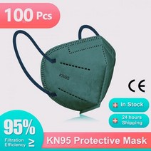 KN 95 마스크 FFP2 인증서 CE FFPP2 5 레이어 마스카라 FPP2 Homologada 유로파 FFP3 성인 FFP2Mask CE FP2 Masque FFP 2, Dark green 100pcs