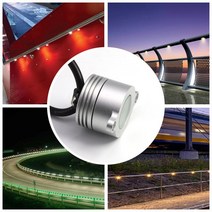 카페조명 1W LED 난간 조명 방수등 IP67 튜브 램프 120D 빔 오목한 통 야외조명등 경관등 투광기 DC12V, 03 Cold White
