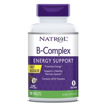 Natrol B-컴플렉스 패스트 디졸브 코코넛맛 타블렛, 90개입, 1개, 90정