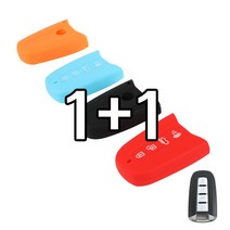 리미트 1+1 쌍용 4버튼 실리콘 렉스턴W 코란도C 코란도C스포츠 코란도 투리스모 스마트 키 케이스, 블랙+레드