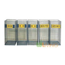 [위드리빙] 분리수거함(1분류)사각망분리함(실속형 철재)(360x360x740 100L), 장갑보루