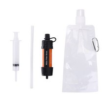 정수기 물 여과 시스템 캠핑 정화 물 필터 빨대 여행 생존 응급 필터 정수기, CHINA, [04] Orange