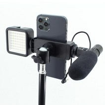 핸드폰 핫슈 듀얼 마운트 LED 조명 스트로보 플래시 촬영장비 세트 개인방송 미니삼각대 용마이크, 벤타샵상품선택