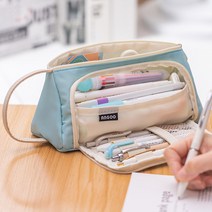 대용량 삼각 필통 중학생 고등학생 대학생 펜파우치, 핑크