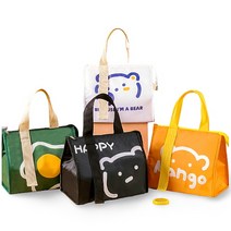 1+1 보냉가방 보온 도시락 가방 미니 보냉백 4color, 블랙, 블랙