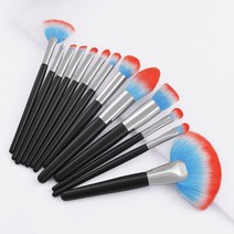 SAIANTTH 13 개 블랙 블루 레드 다채로운 강모 메이크업 브러쉬 세트 팬 하이라이트 전조등 아이 라이너 속눈썹 상급자용 미용 도구, [01] 파란