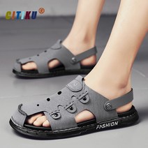 CITIKU여름 남성 아웃도어 샌들 에어 펀칭 아웃도어 미끄럼 방지 모래비치 슈즈 내마모 스포츠백 샌들 슬리퍼신발 245-270mm