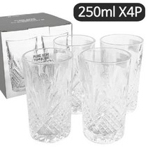 쭈bapha_아트 퓨어 세미 (텀블러4P 250ml) 유리컵 주스잔 세트 온더락 유리 양주 선물용 언잔 위스키♥LtMS, ♥myside!, ♥jjubI!, ♥myHoney-쇼핑