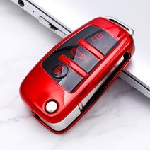 3 버튼 가죽 TPU 아우디 C6 R8 A1 A3 Q3 A4 A5 Q5 A6 A7 S6 B6 B7 B8 8P 8V 8L TT RS 액세서리, [02] Red Case, 02 Red Case