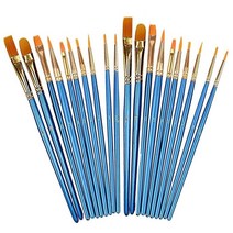Xubox Acrylic Paint Brushes Set 2 Pack 20 Pcs Hand Made All Purpose Ny론 Hair Artist Paintbrushes Oil, 1 Pack
