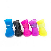 런웨이멍멍 레인슈즈 당일발송 강아지신발 라텍스슈즈 강아지 장화 댕댕이부츠 신발 댕댕이 레인슈즈 염화칼슘 방수신발, 블루, L