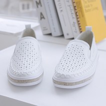 매드블랑 여자 펀칭 가죽 슬립온 여성 가볍고 시원한 로퍼 운동화