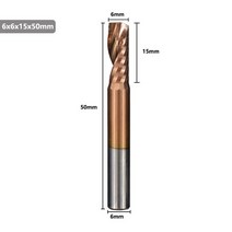 엔드밀 드릴밀 xcan 알루미늄 커팅 엔드 밀 4 6 8mm 섕크 단일 플루트 ticn 코팅 cnc 라우터 비트 카바이드 밀링 커터, 6x15
