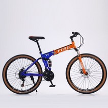 자전거 싸이클 로드 입문용 싱글 경량 클래식 룩 라이딩 접이식 남성용 및 여성용 가변 속도 휴대용 산악 충격 흡수, 29(180-190cm), 이십 일, 오렌지 블루