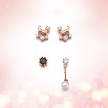 클루(CLUE) 당일배송 [행운모티브] 고양이 실버 귀걸이 CLER2010BPPB