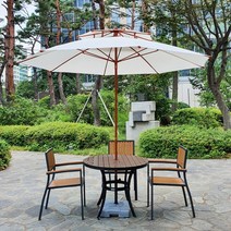 율율파라솔 튼튼한 국산 파라솔 우드 휴대용 대형 특대형 캠핑 카페 야외 옥상 감성 모래놀이 비치, 2단대형(우드브라운), 녹색