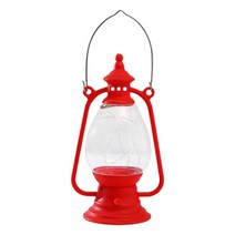 GHSHOP 구식 led 오일 허리케인 랜턴 배터리 운영 매달려 침대 옆 랜턴 책상 램프 주방 실내/야외 캠핑 캐빈 바, 빨간색