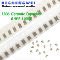 슈퍼 캐패시터 100 개 1206 50V SMD 후막 칩 다층 세라믹 커패시터 05pF100 미크로포맷 10NF 1 22 47 1PF, 04 1.8pF