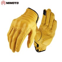 인다이스 장갑 헬스톤스 오토바이 방한 레트로 가죽 기관차 남성 여성 레이싱 오프로드 사이클링 올 시즌, 에르그-02 옐로우, s