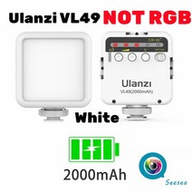 Ulanzi-VL49 미니 RGB 비디오 조명 사진용 pavotube LED 카메라 Vlog 필 라이트 라이브127939, [10] VL49 White Not RGB, 10 VL49 White Not RGB