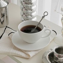 모던 베이직 도자기 커피잔 소서 세트 화이트 그린 찻잔 홍차잔 선물용