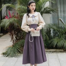 개화기 경성 스타일 사진 광고촬영 원피스 빈티지 수트 여 봄가을 레이스 셔츠 상의 느낌 패치궁