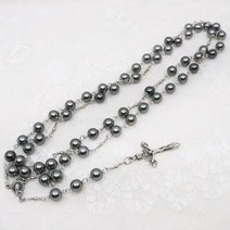 블랙펄 성모 칠고 묵주 첫영성체 견진선물 영명 축일 선물