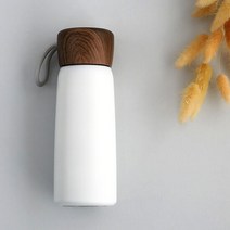우드 진공 스텐 텀블러 400ml(화이트), 단품